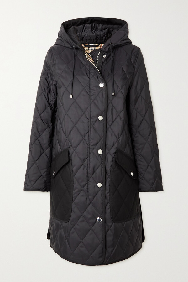 Burberry Hooded Quilted Padded Shell Coat - Black - ShopStyle