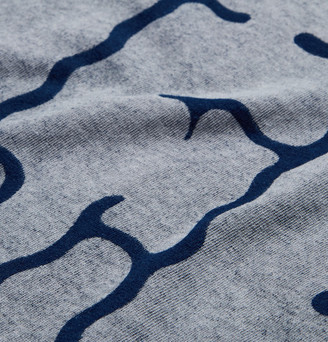 Blue Blue Japan Slim-Fit Printed Indigo-Dyed Cotton-Jersey T-Shirt