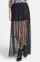 Thumbnail for your product : Nordstrom ASTR Polka Dot Sheer Maxi Skirt Exclusive)