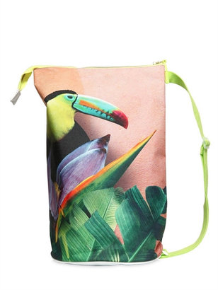 Molo Tucan Print Canvas Nylon Shoulder Bag