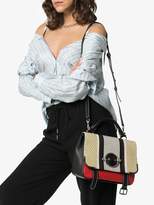 Thumbnail for your product : J.W.Anderson multicoloured disc embellished leather trim canvas cross body bag