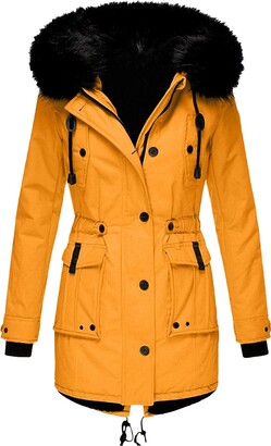 MJGkhiy Women's Plus Size Jacket Warm Coats Jacket Outwear Faux Fur Lined  Trench Winter Hooded Thick Warm Coat Women Long - ShopStyle