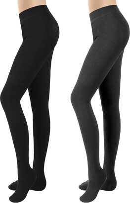 Bencailor 2 Pairs Ladies Thermal Tights Winter Thick Fleece Tights