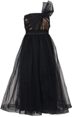RED Valentino Wrinkled Tulle Bow Dress