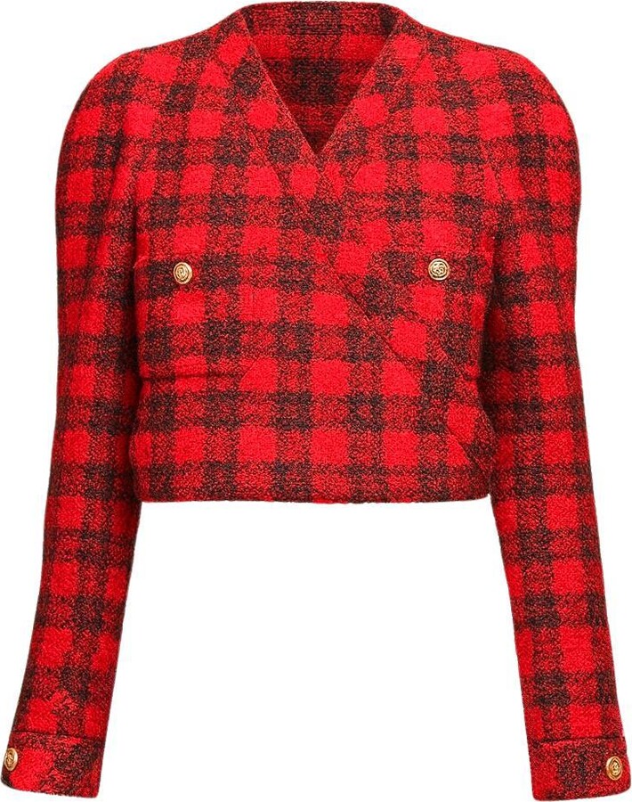 Chanel 90s Vintage Relic Red Tweed Jacket With Belt
