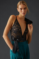 Thumbnail for your product : Cosabella Deep-V Lace Bodysuit Black