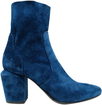 light blue suede booties