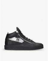 Thumbnail for your product : Giuseppe Zanotti Metallic-embossed leather high-top trainers