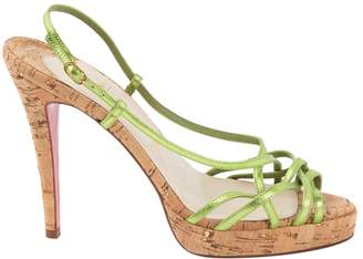 Christian Louboutin Green Leather Sandals