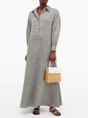 ASCENO Porto Linen Maxi Dress - Grey