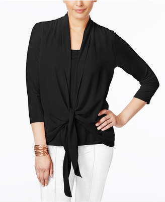 NY Collection Layered-Look Draped Blouse