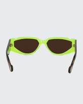 Thumbnail for your product : Fenty by Rihanna Off Record Rectangular Acetate Cat-Eye Sunglasses