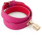 Thumbnail for your product : Mulberry Double Leather Bracelet Pink Silky Calf Leather and Gold plated Stainless Steel