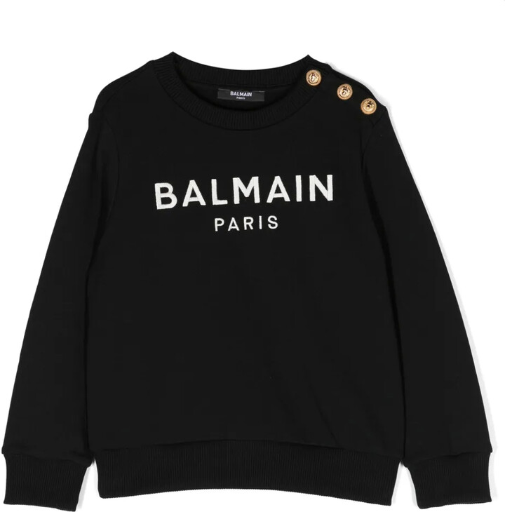 Balmain Kids Logo-Embroidered Cotton Sweatshirt