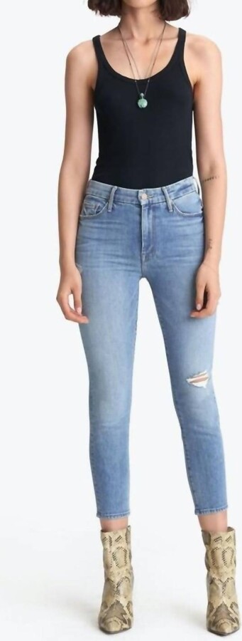 Mother High Waisted Looker Crop Jean In Let's Kick It