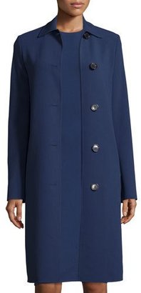 Michael Kors Collection Long-Sleeve Button-Front Reefer Coat, Indigo