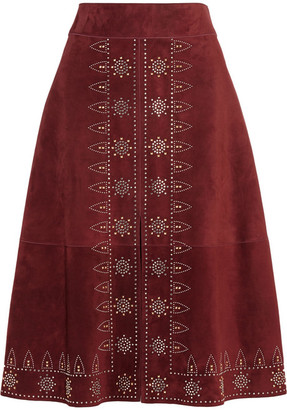 Valentino Studded suede skirt