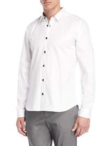 Thumbnail for your product : Jared Lang Houndstooth Trim Woven Shirt