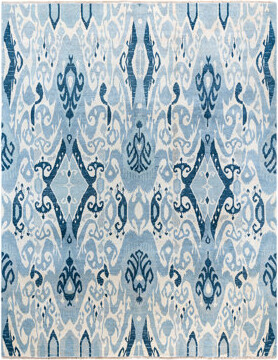 Isabelline Ikat One-of-a-Kind Hand-Knotted Area Rug - Blue, 8' 0\