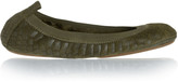 Thumbnail for your product : Yosi Samra Snake-effect suede ballet flats