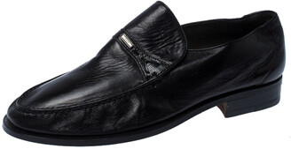Moreschi Black Leather Wide Loafers Size 41
