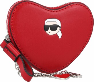 Women's Heartfelt Notions Quilted Heart Shape Crossbody Bag in Red