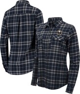 Thumbnail for your product : Antigua Women's Navy, Gray Buffalo Sabres Stance Plaid Button-Up Long Sleeve Shirt