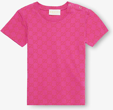 Gucci Happy Fucsia/Mc Baby Gg Print Cotton-Jersey T-Shirt 12-36 Months 24 Months