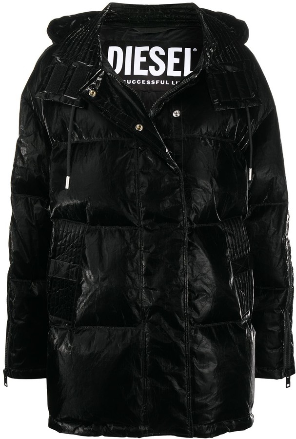 Diesel Coated Padded Down Coat - ShopStyle