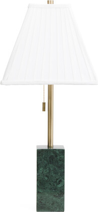 TJMAXX 26.5In Marble Table Lamp With Pleated Shade Gold