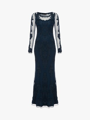 Phase Eight Leticia Tapework Maxi Dress, Petrol Blue