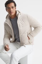 Thumbnail for your product : Reiss Hooded Corduroy Short Puffer Jacket