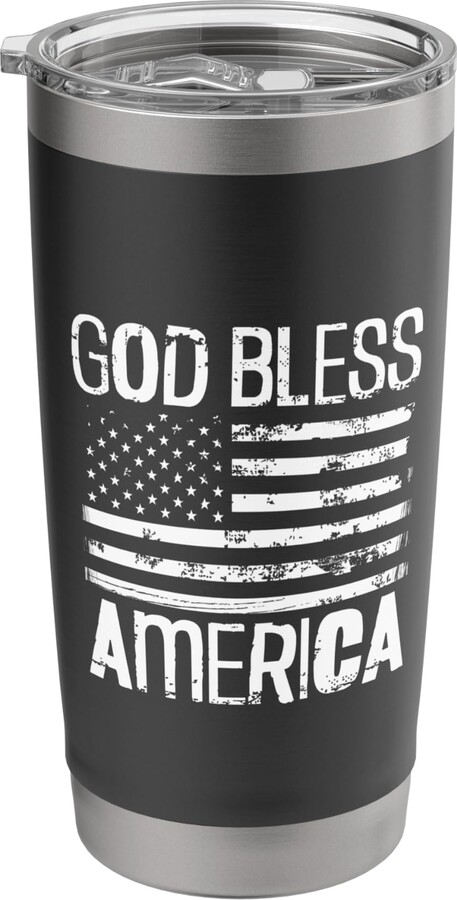 Celebrating Freedom Roots USA America History byEB God Bless America Vintage American Flag Art distressed style Stainless Steel Insulated Tumbler