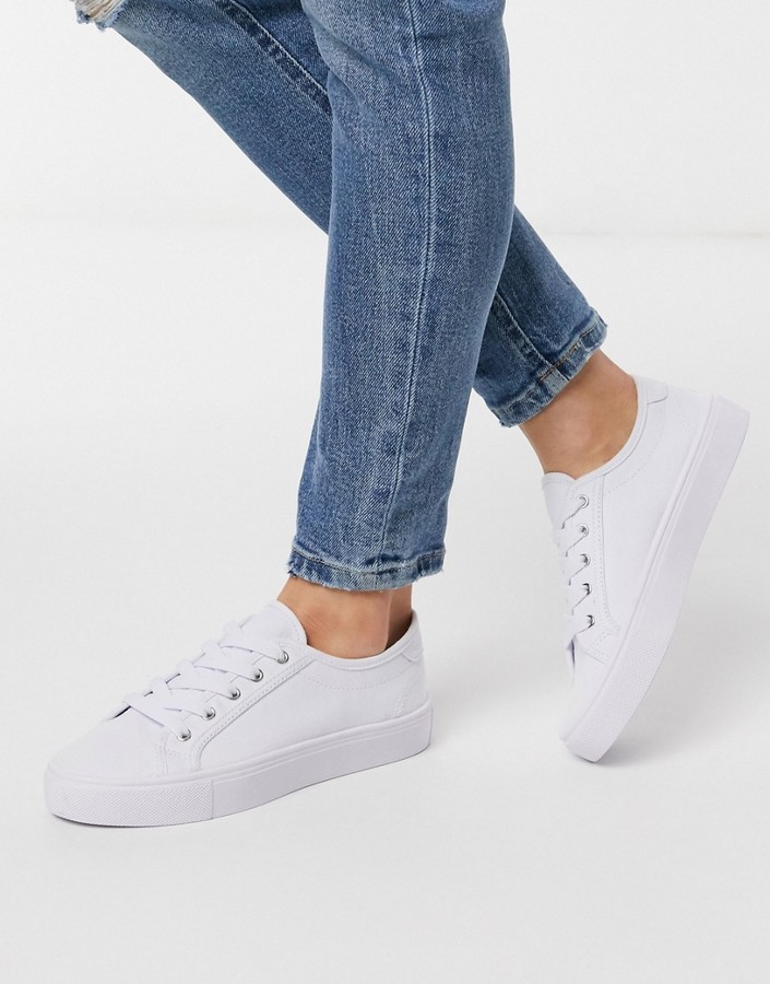 ASOS DESIGN Dizzy lace up trainers in white ShopStyle