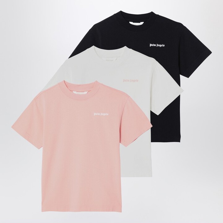 Set of three cotton T-shirts with logo