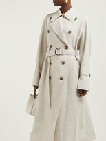 Thumbnail for your product : Roksanda Daksa Sequinned Linen Trench Coat - Grey Multi