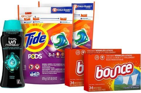 Tide Downy and Bounce Laundry Care 5-Item Bundle Spring Meadow/Fresh/Outdoor Fresh (79822) 12777/79822