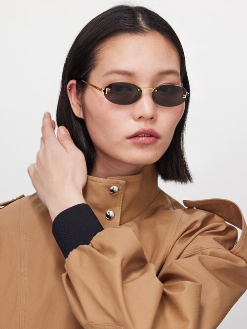 Fendi Eyewear Rimless Round Metal Sunglasses - ShopStyle