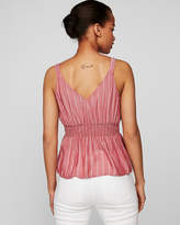 Thumbnail for your product : Express Striped Knot Front Smocked Babydoll Tank