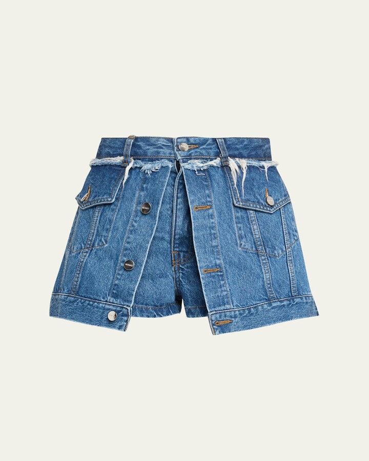 Monse Layered Denim Shorts