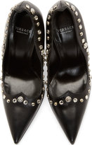 Thumbnail for your product : Versace Black Leather Studded Pumps