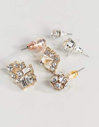True Decadence Gold Embellished Stud Multi Pack Of Six (+)