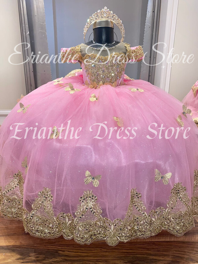 gdybao Sparkling 3D Flower Girl Dress For Wedding Lace Applique Tulle Puffy Kids Birthday Party First Communion Ball Gowns Customized