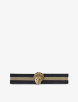 Thumbnail for your product : Maje Lion-embellished metallic-striped woven belt