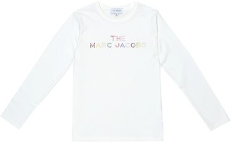 Marc Jacobs Kids Logo embellished cotton top