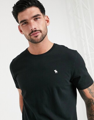 & Fitch icon logo crew neck t-shirt in black - ShopStyle