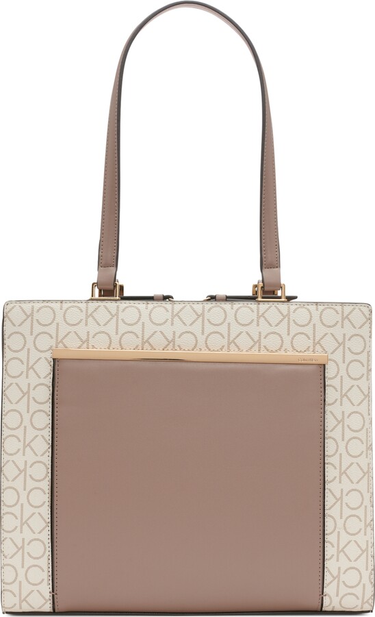 Buy the Calvin Klein Signature Tan Handbag Purse