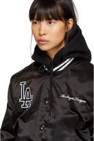 Thumbnail for your product : Marcelo Burlon County of Milan Black LA Dodgers Edition Bomber Jacket