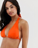 Thumbnail for your product : South Beach Exclusive mix and match triangle bikini top in neon orange