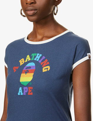 BAPE Rainbow college trim cotton-jersey T-shirt